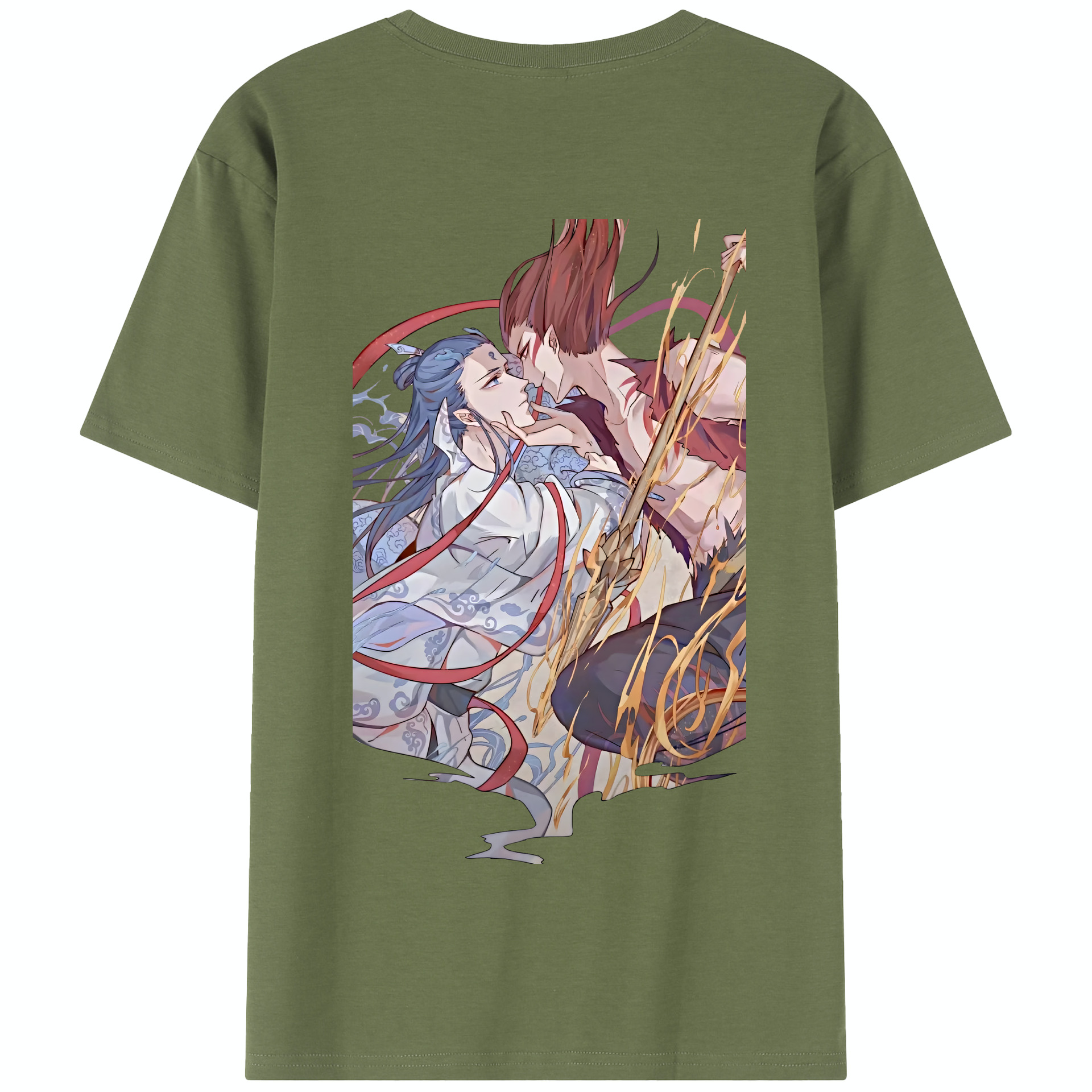 （画像用） Ne Zha 2 ナタ 魔童の大暴れ 綿100％半袖Tシャツ（背面プリント）